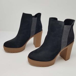 Nine West Women's Idelle Boot, Black/Grey, 9.5 M